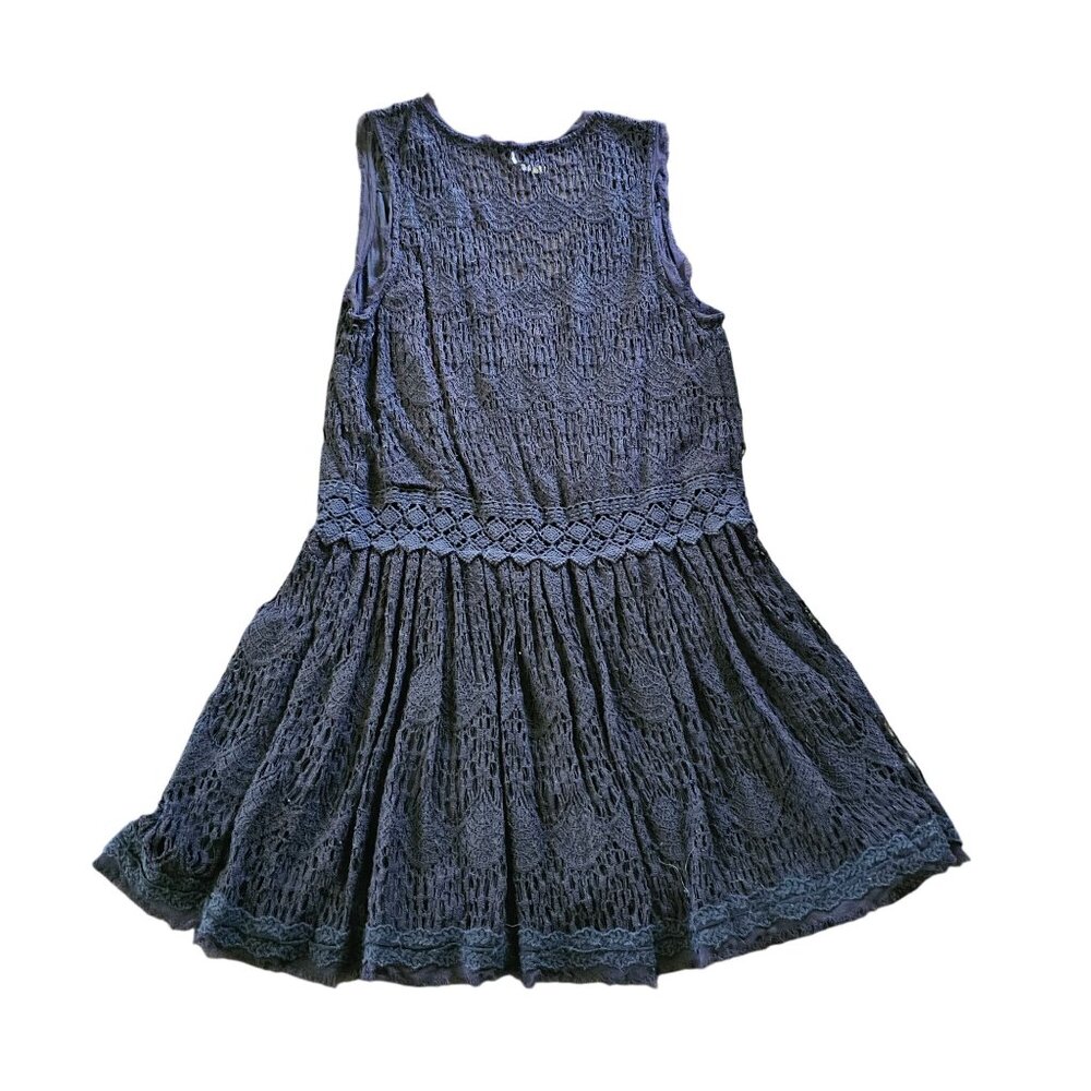 Free People Women's Black Crochet Sleeveless Dress With Inner Lining size XS - Picture 4 of 13